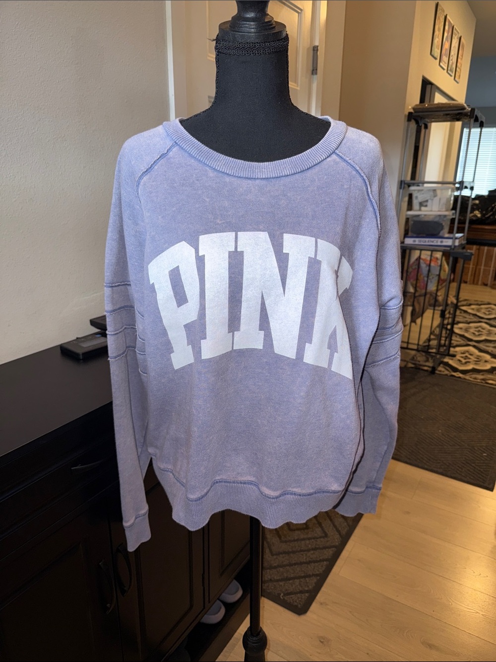 PINK Victoria's Secret Lavender Crewneck Sweatshirt with White Logo